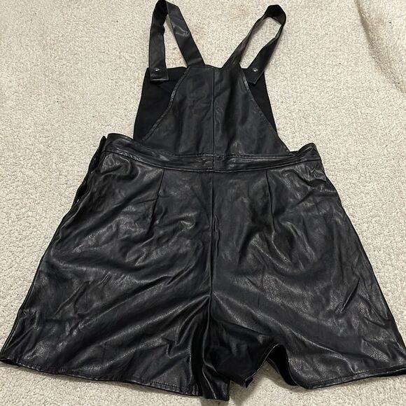 ASOS- 6. Faux Leather Overall Shorts - Picture 2 of 8